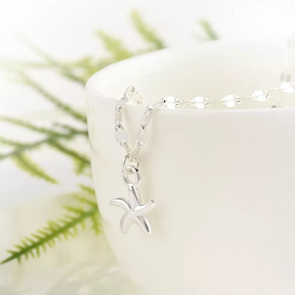 Silver Starfish Anklet - Picture 2 of 3